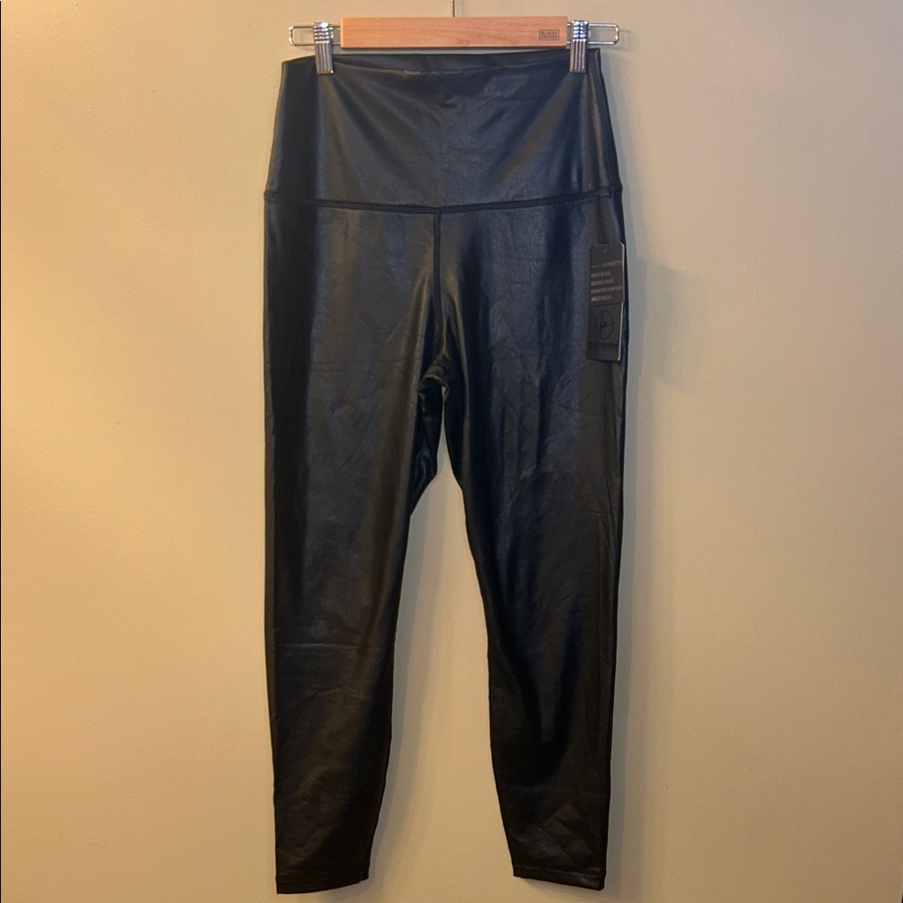 90 Degree By Reflex Black Disco Leggings Size - L